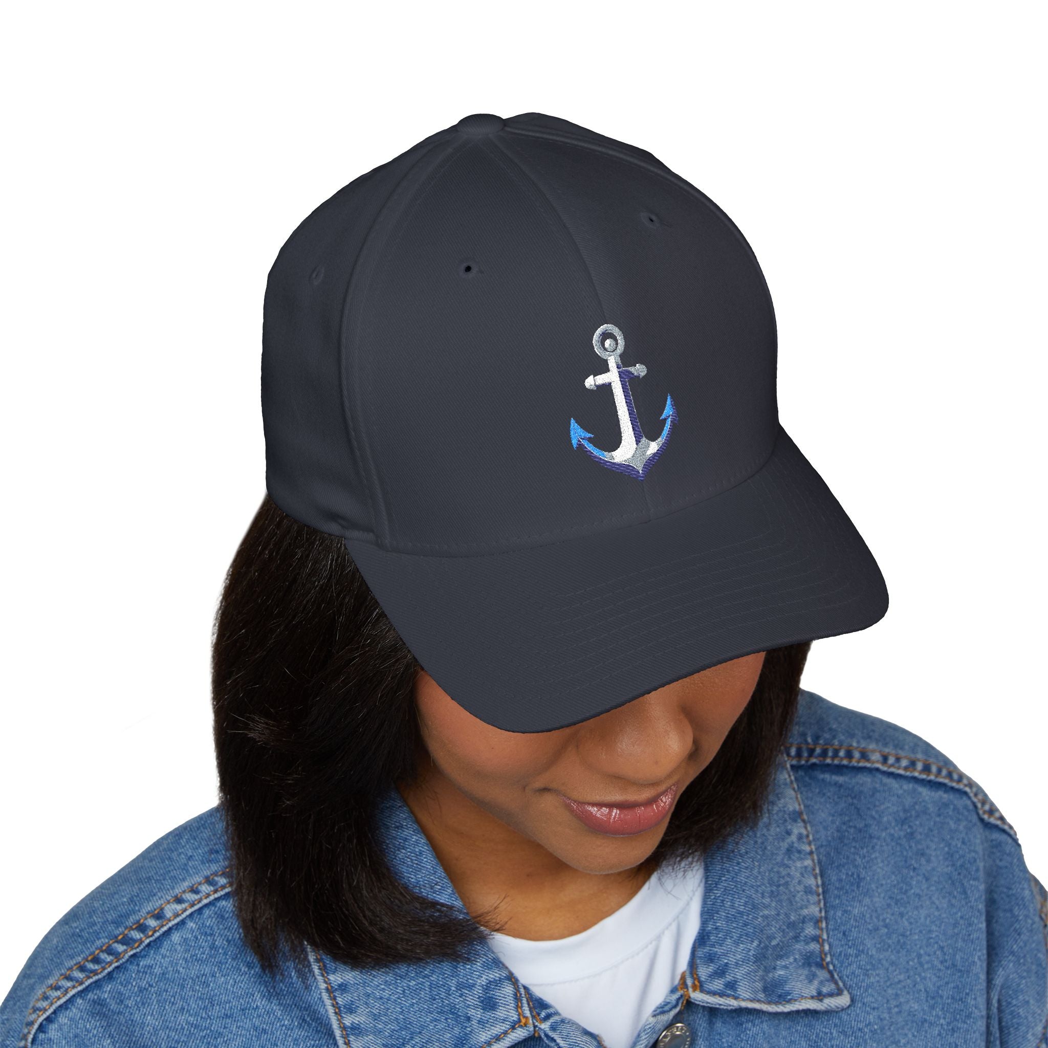 Anchor - Nautical Embroidered Closed-Back Structured Cap
