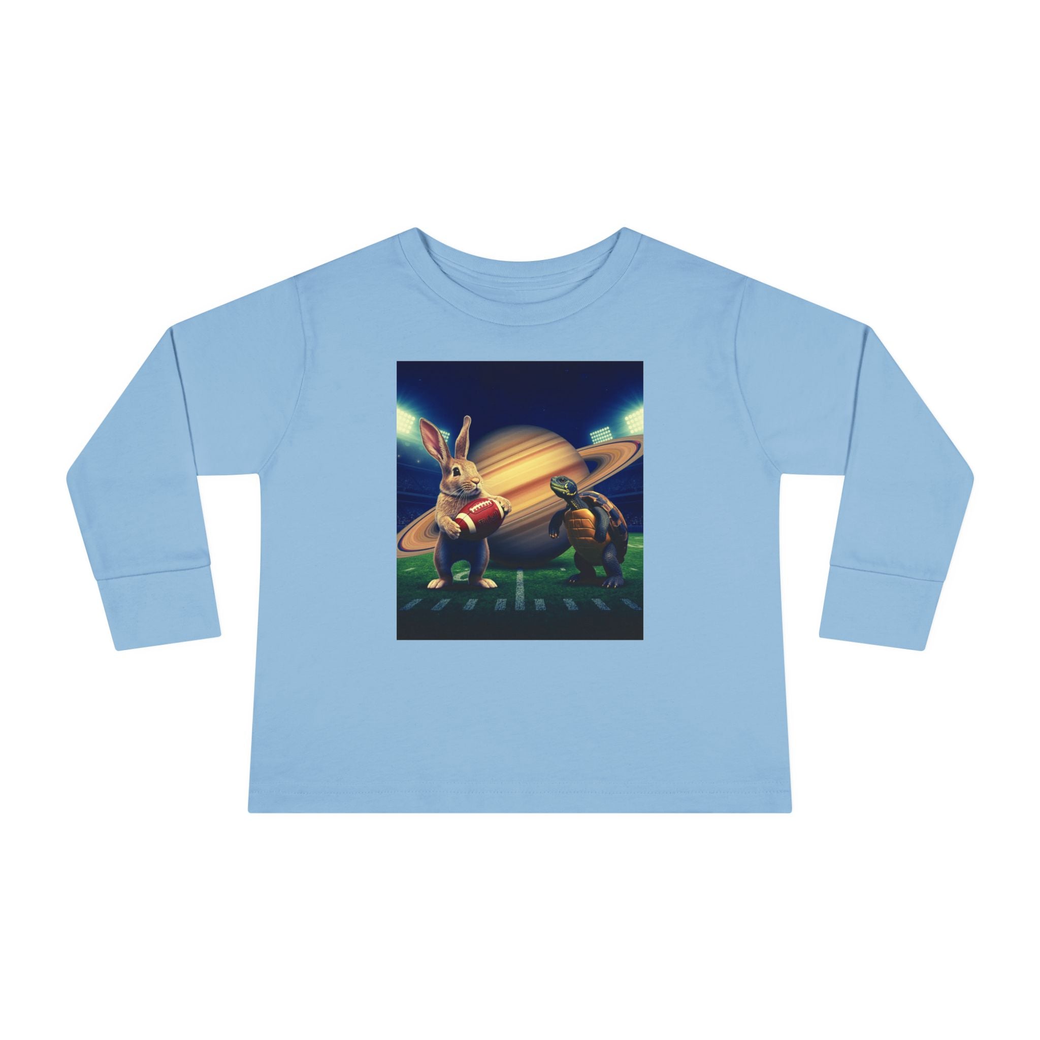 Toddler Long Sleeve Tee — Saturno Football Bunny Space Print