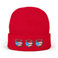 Knit Beanie (Embroidery) - Puerto Rico Flag and Heart Pride