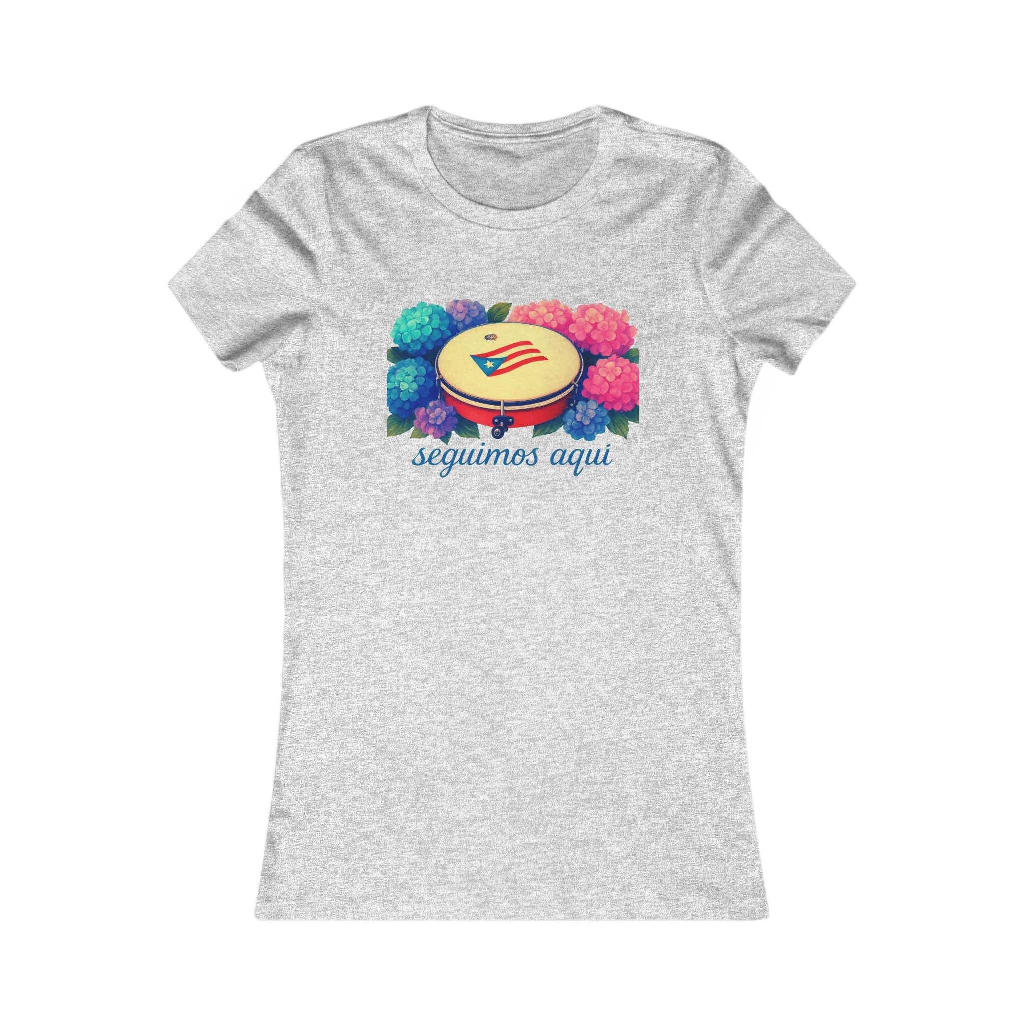 Women's Tee — 'seguimos aquí' Floral Plenera Puerto Rican Design