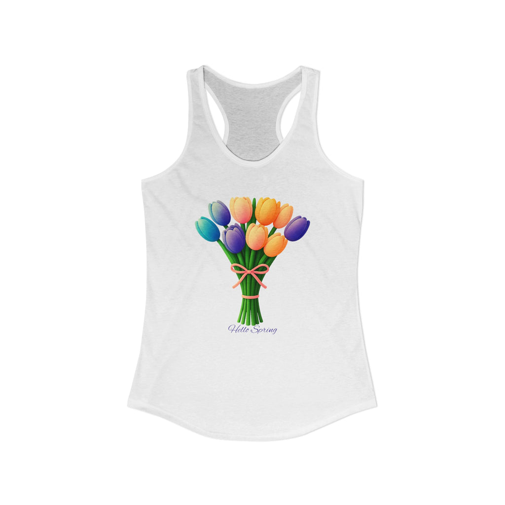 Women's Racerback Tank - Tulips Adult Hello Spring T-shirt
