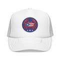 Embroidered Puerto Rico / Crab Trucker Hat — Coastal Mesh Foam Cap