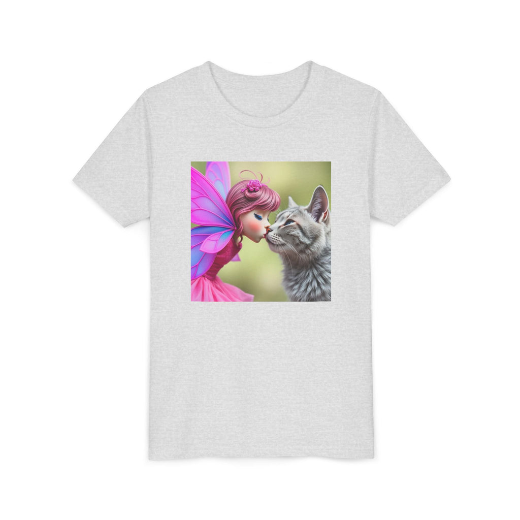 Fairy Kissing Kitten Cute Graphic Shirt - Youth Tee