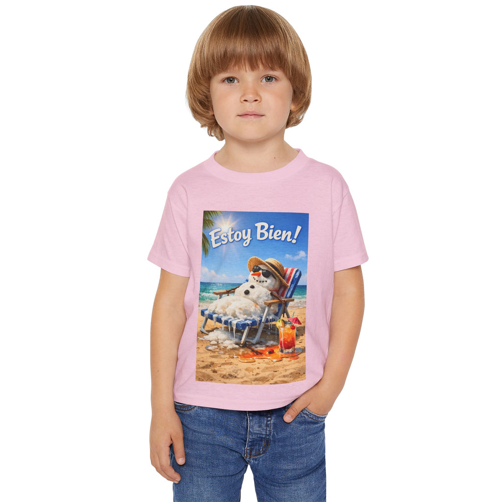 "I'm Fine" Melting Snowman Toddler T-Shirt — 'Estoy Bien" Spanish Tee