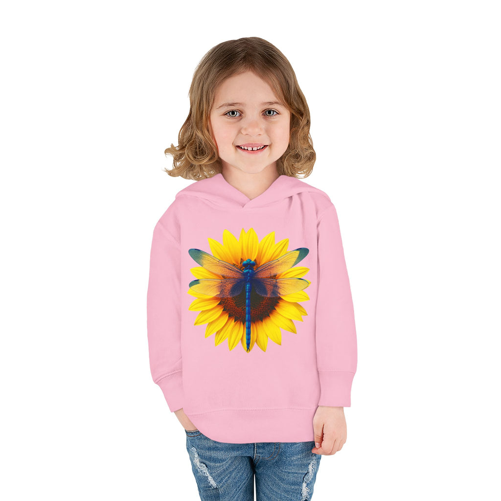Toddler Hoodie — Sunflower Dragonfly Graphic Pullover