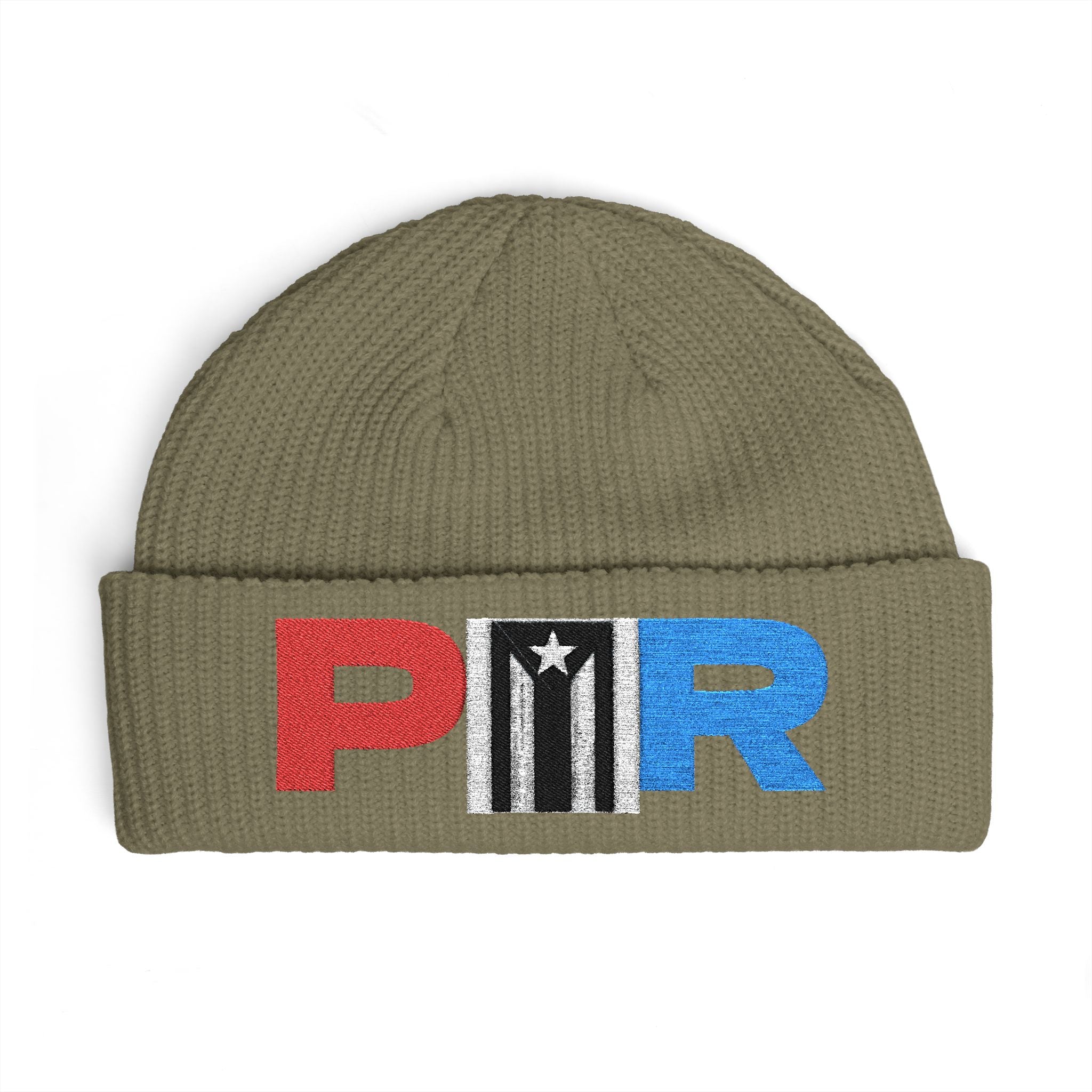 Puerto Rico Resistencia Flag Cuff Beanie — Embroidered Boricua Pride Knit Hat