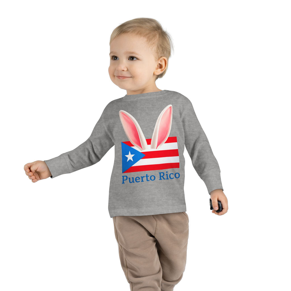 Puerto Rico Bunny Ears Toddler Long Sleeve Tee