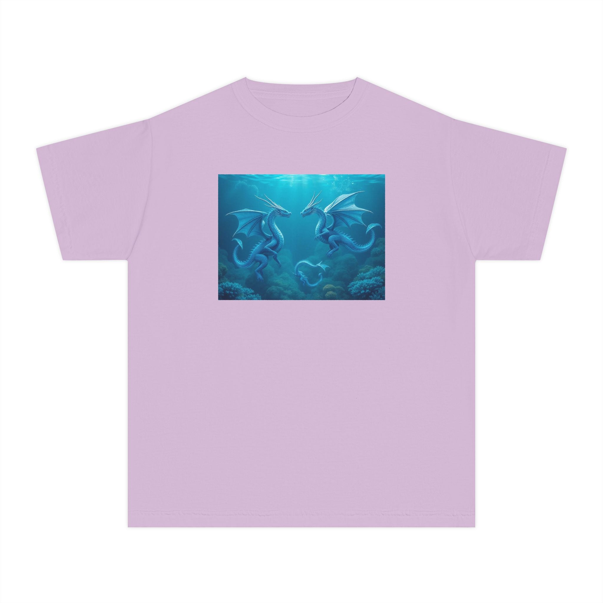 Blue Sea Dragons Youth Tee — Playful Ocean Graphic T-Shirt