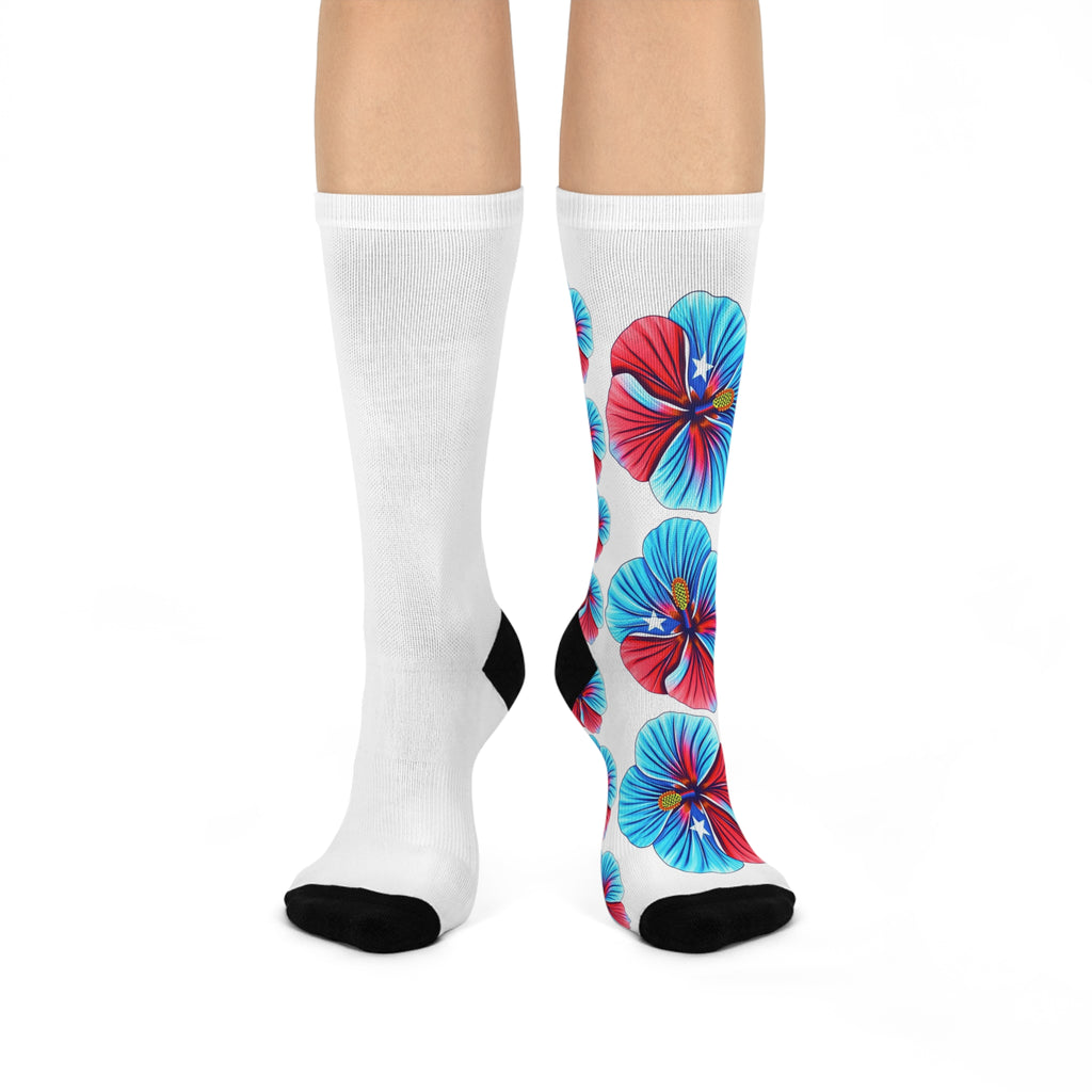 Pride Puerto Rico Themed Cushioned Crew Socks - Puerto Rican Pride