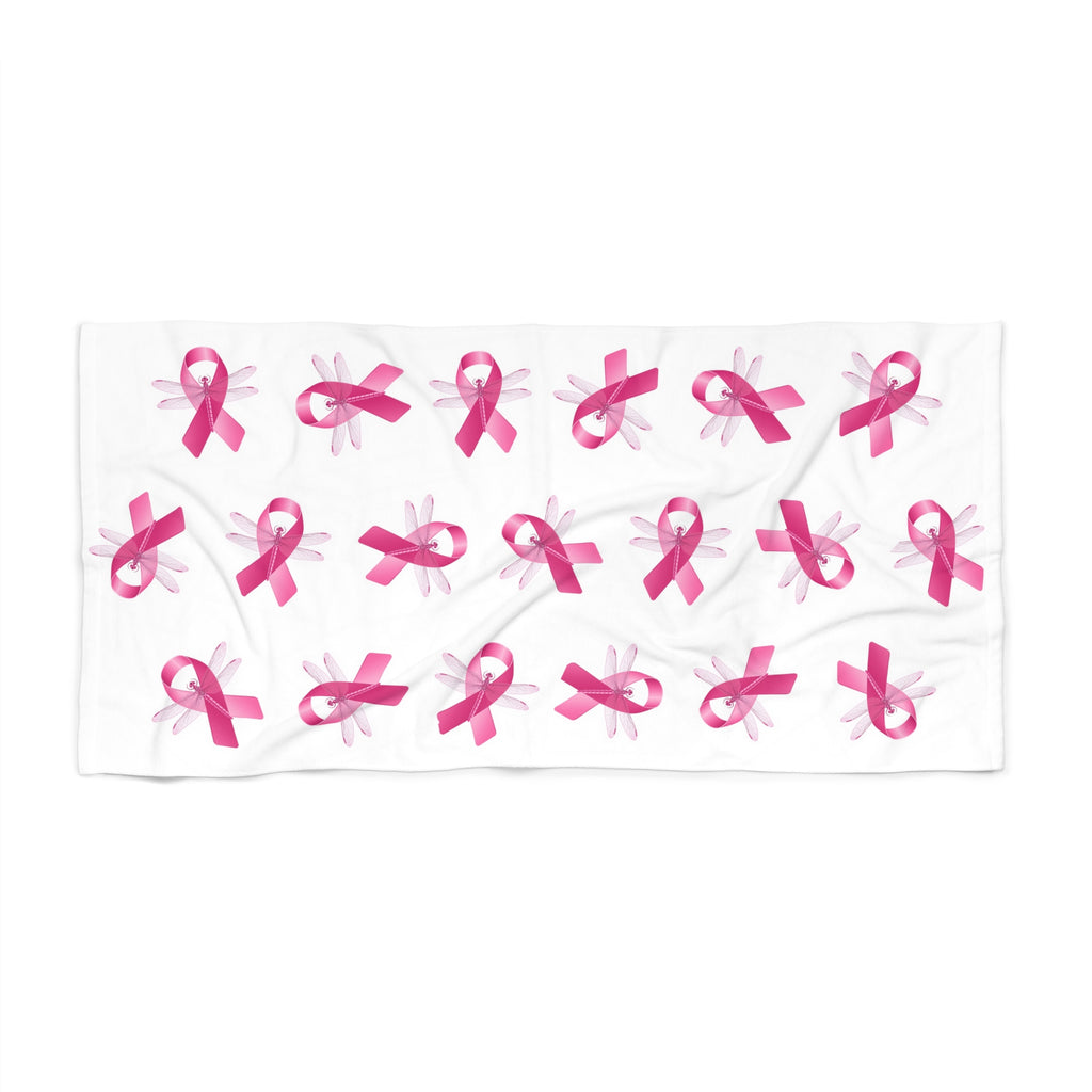 Breast Cancer Awareness Beach Towel — Pink Ribbon Pool & Summer Towel