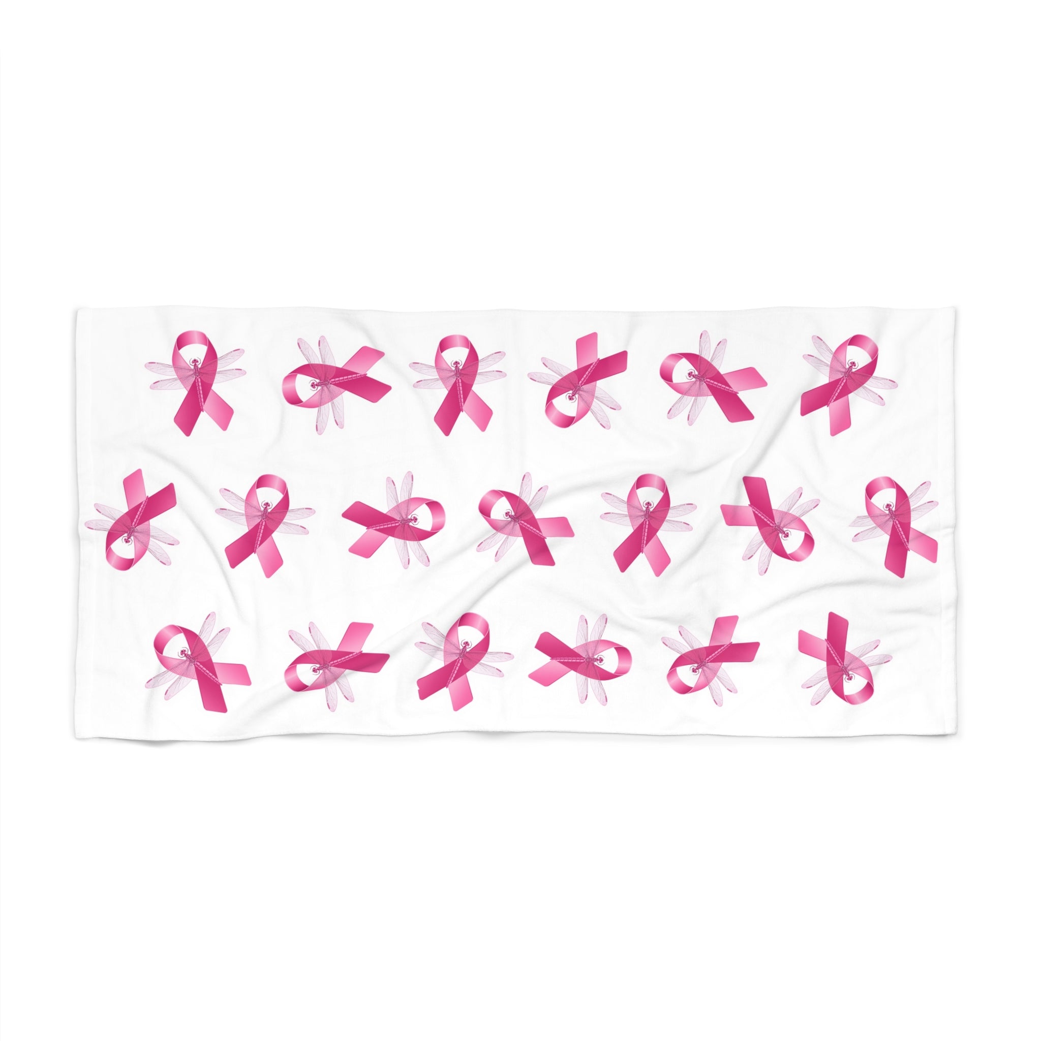 Breast Cancer Awareness Beach Towel — Pink Ribbon Pool & Summer Towel