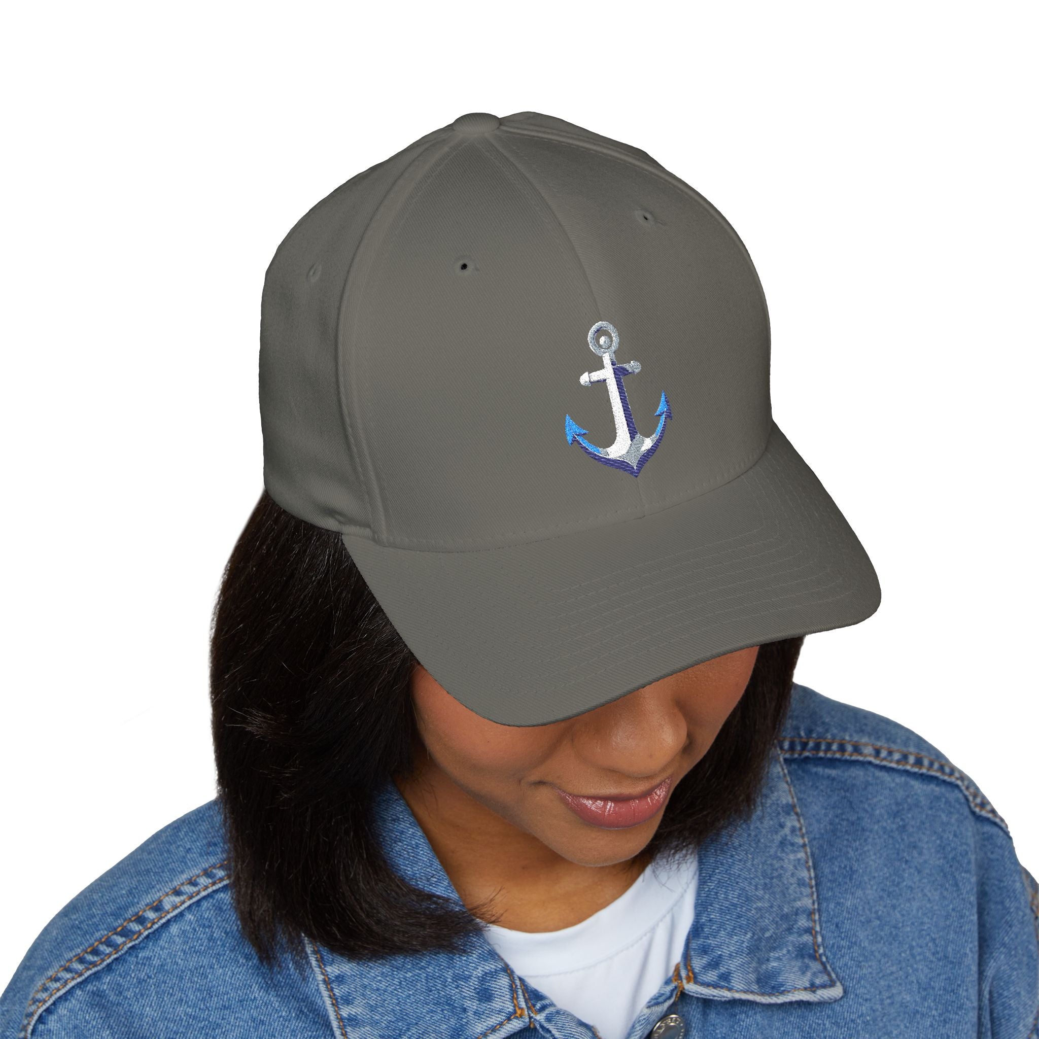 Anchor - Nautical Embroidered Closed-Back Structured Cap