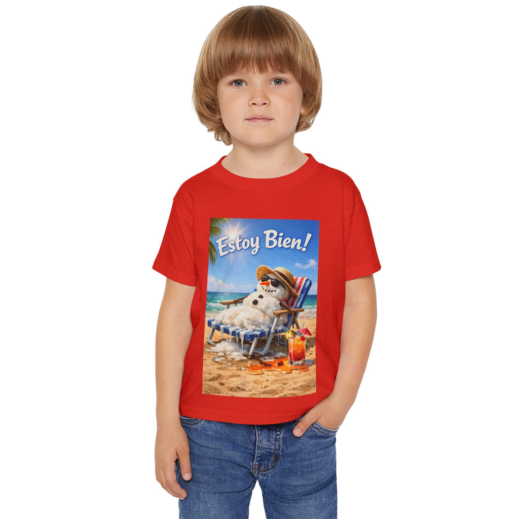 "I'm Fine" Melting Snowman Toddler T-Shirt — 'Estoy Bien" Spanish Tee