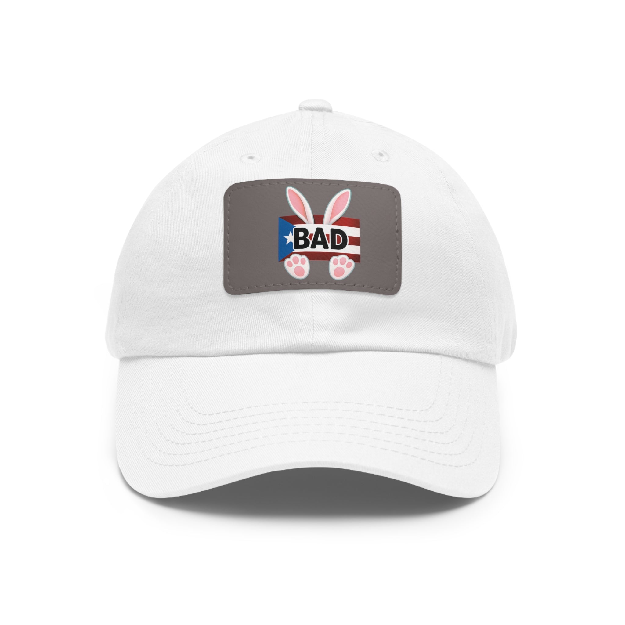 Dad Hat — "Puerto Rico Bunny" Leather Patch Baseball Cap
