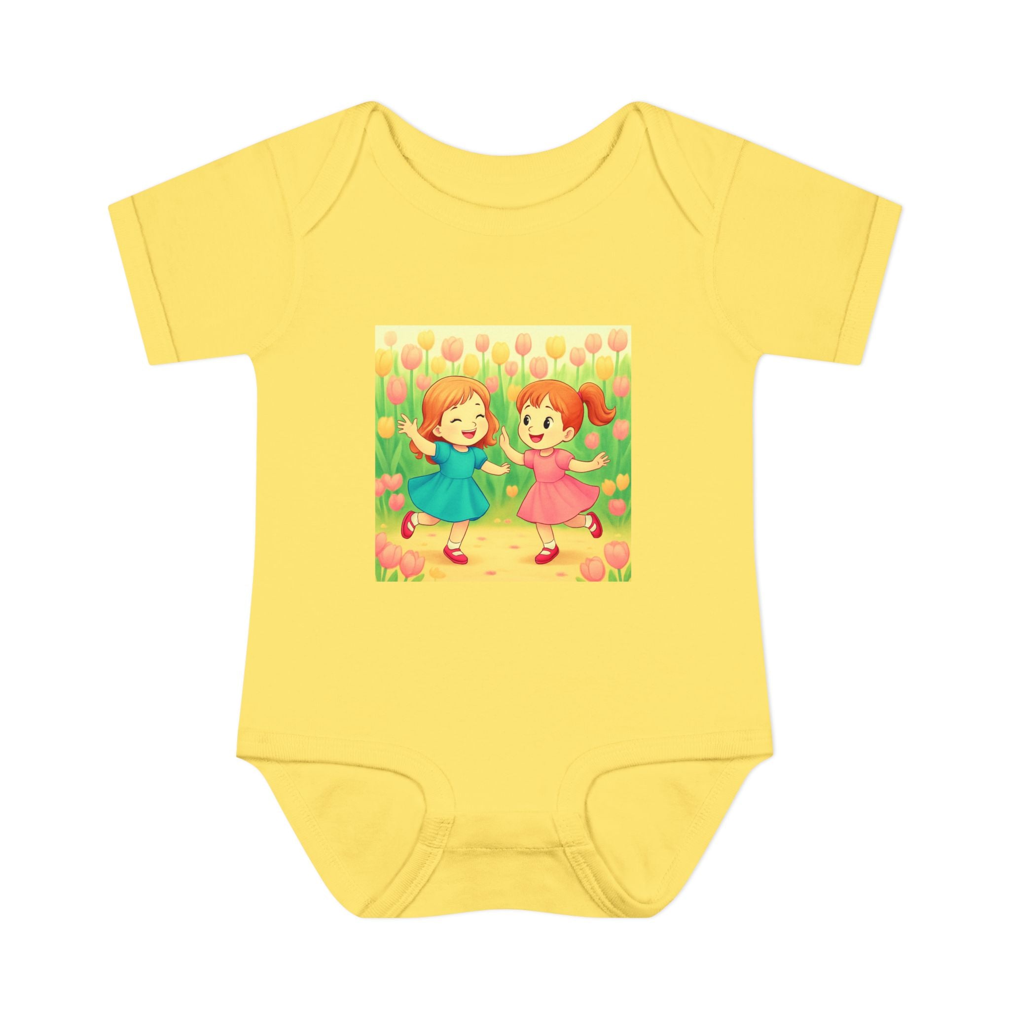 Baby Bodysuit — Spring Tulips Flowers