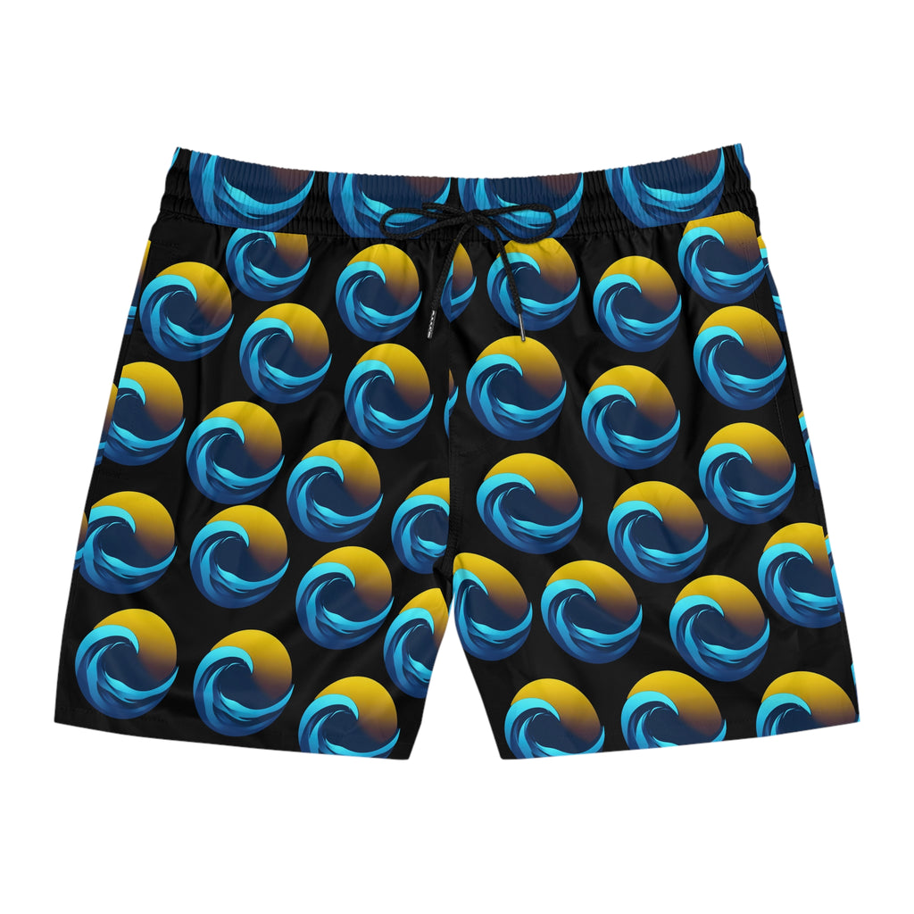 Sunset Print Men's Mid-Length Swim Short - Print 95% polyester, 5% spandex
