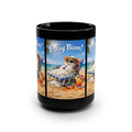 Estoy Bien! Beach Snowman Coffee Mug — 15oz Black Ceramic