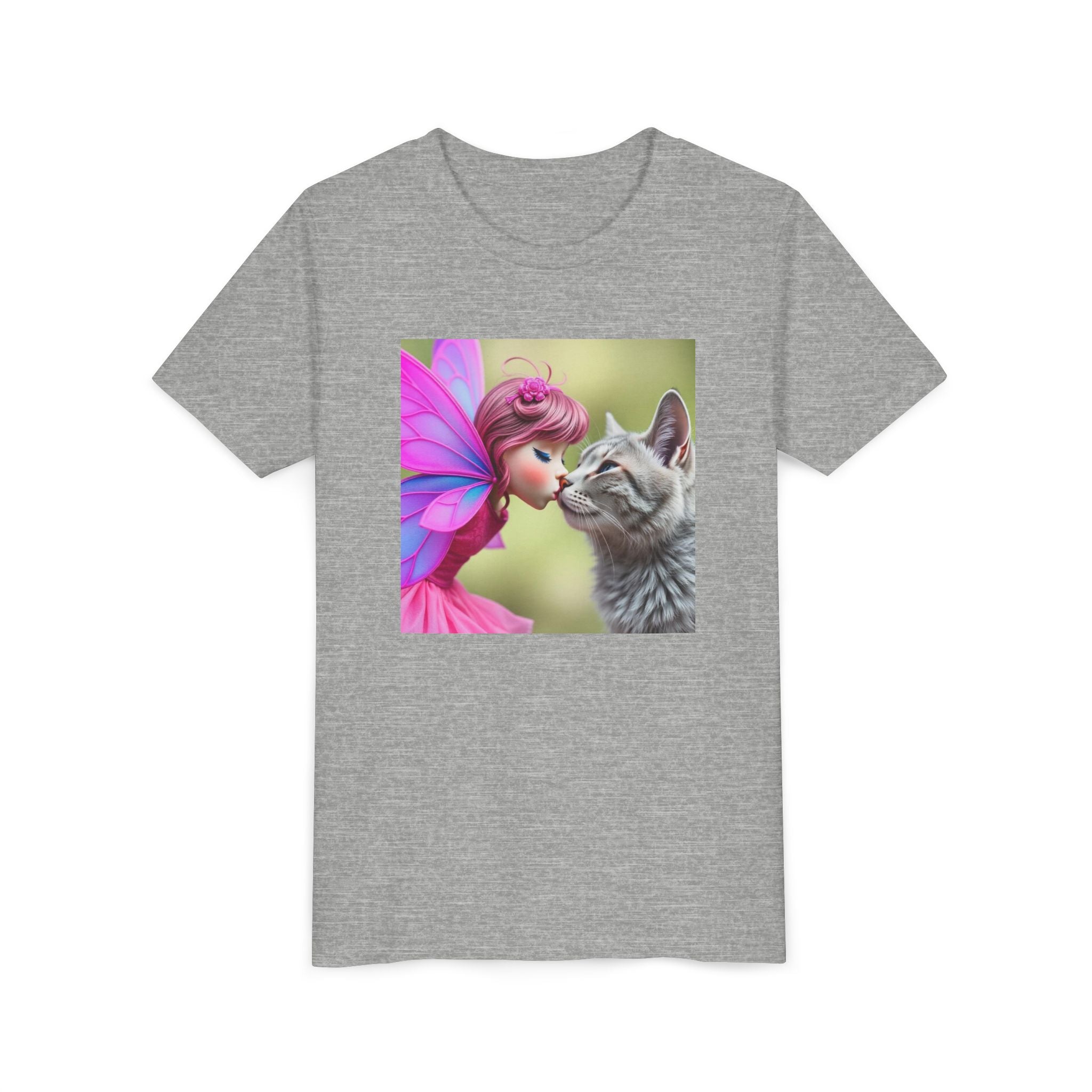 Fairy Kissing Kitten Cute Graphic Shirt - Youth Tee