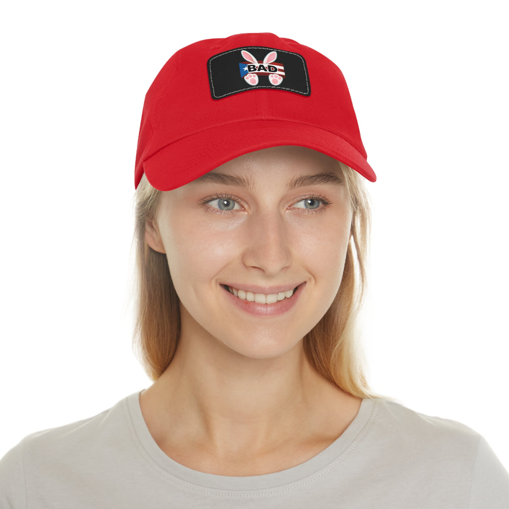 Dad Hat — "Puerto Rico Bunny" Leather Patch Baseball Cap