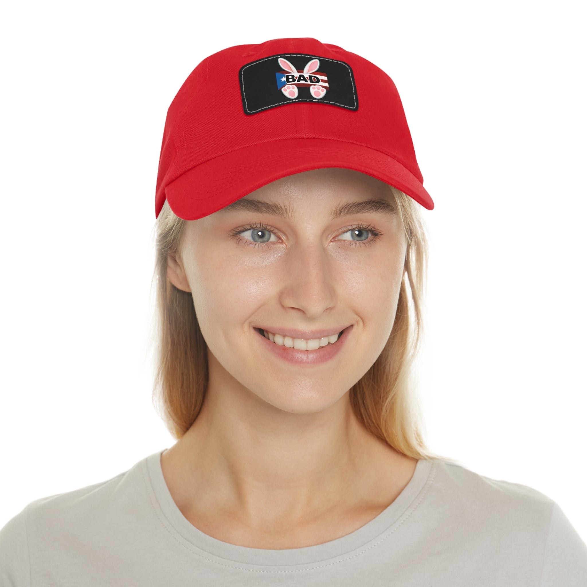 Dad Hat — "Puerto Rico Bunny" Leather Patch Baseball Cap
