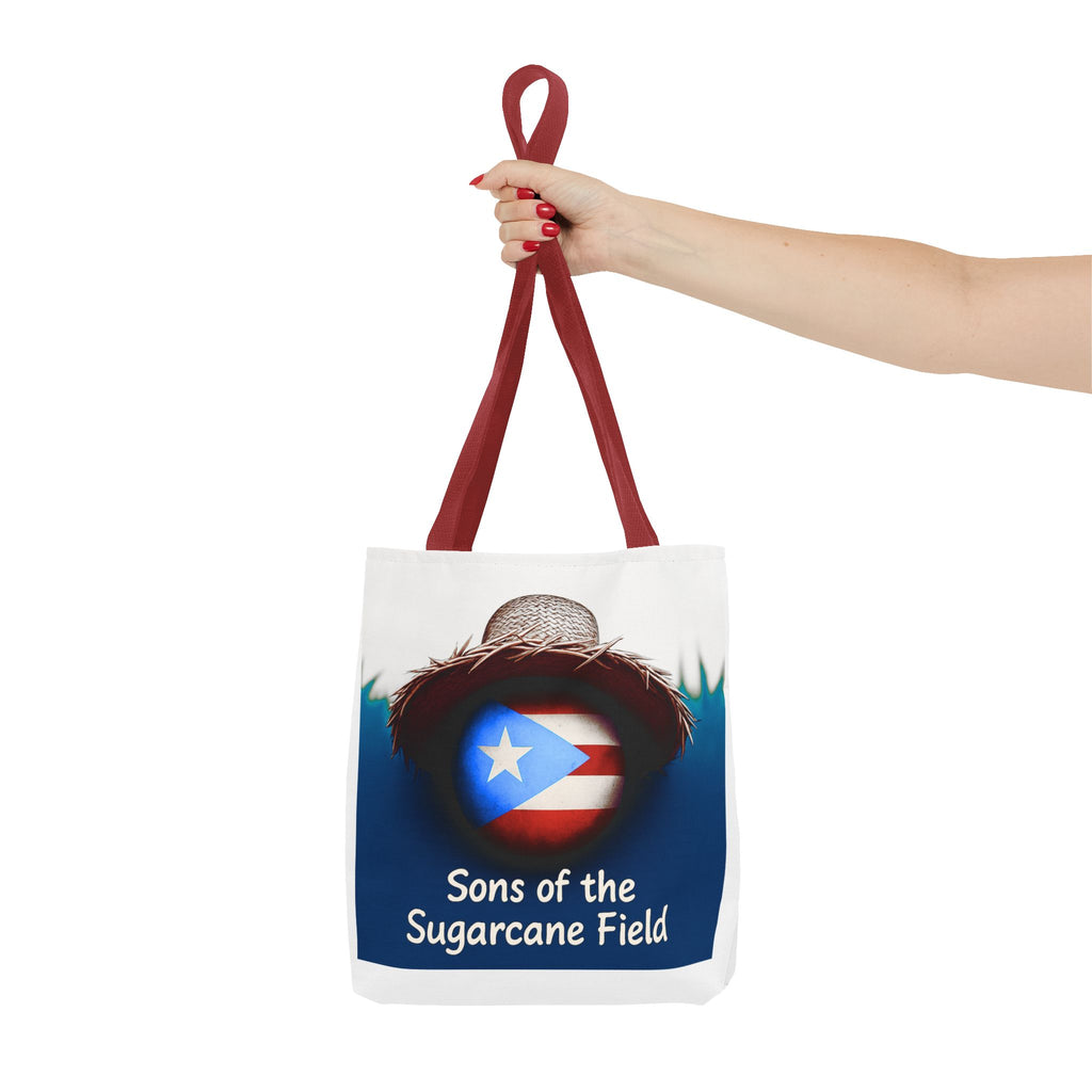 Sons of the Sugarcane Field Tote Bag — Puerto Rican Pride Straw Hat Design