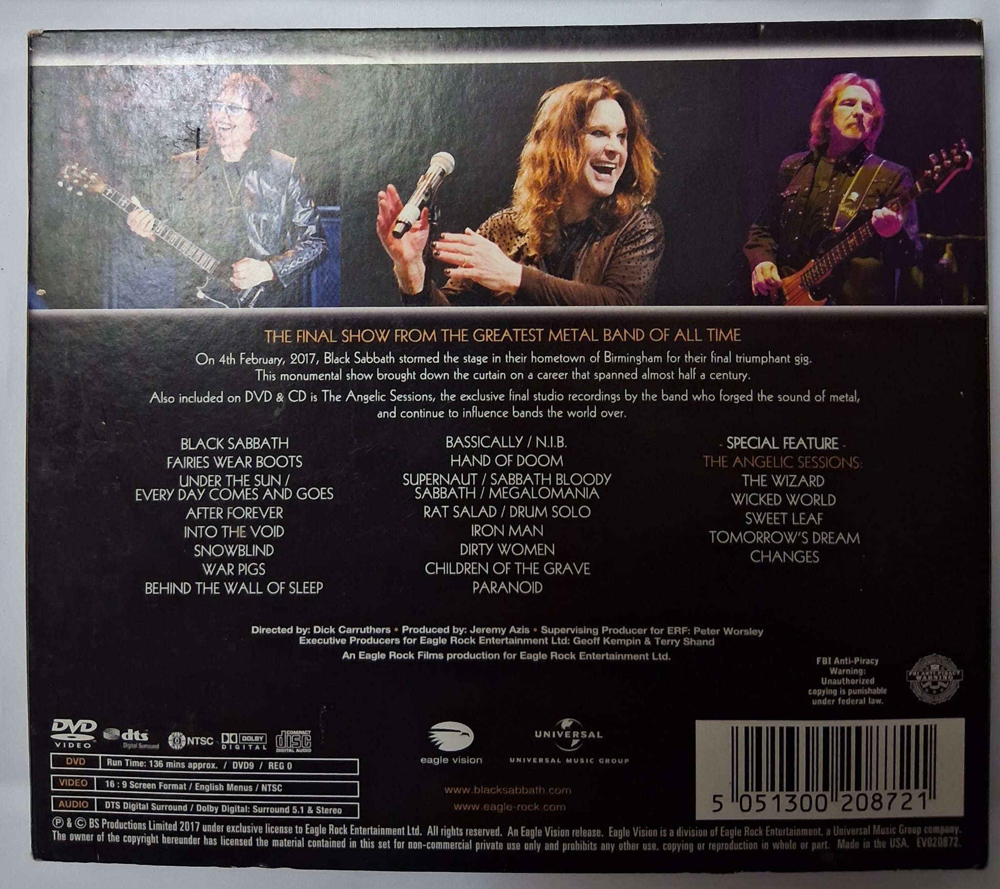 BLACK SABBATH THE END BIRMINGHAM DVD+CD Pre-Owned