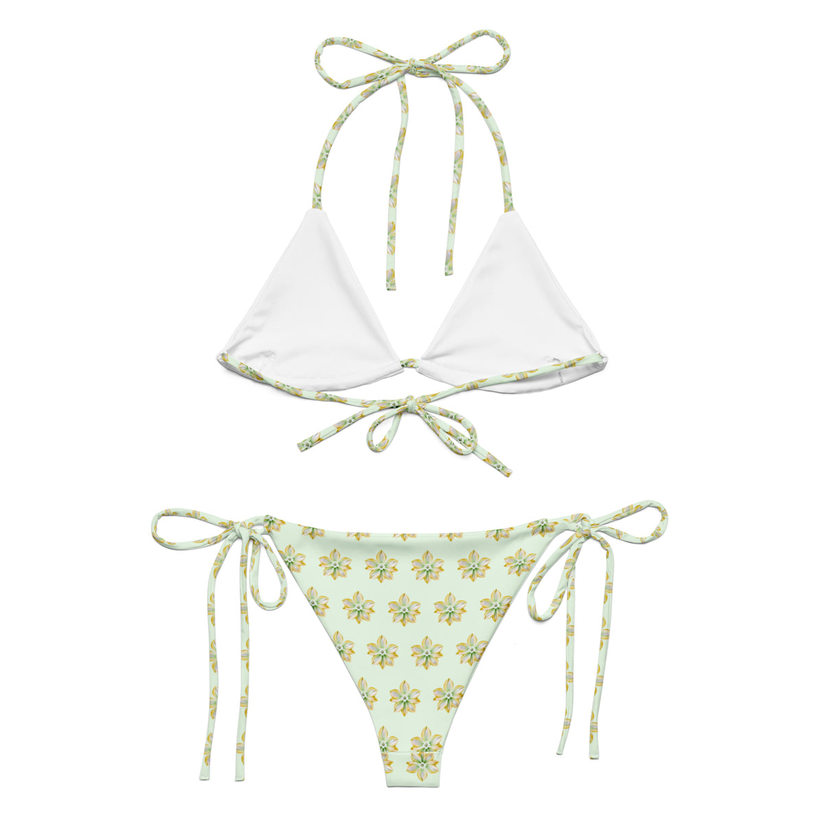 Summer String Honeydew Flower String bikini and Summer Swimwear – AZURE OCEAN BLUE